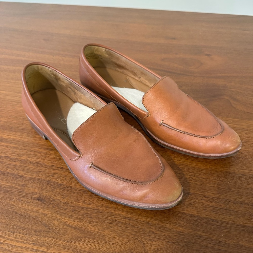 Aerosoles Cognac Tan Genuine Leather Loafers, Women’s 10
